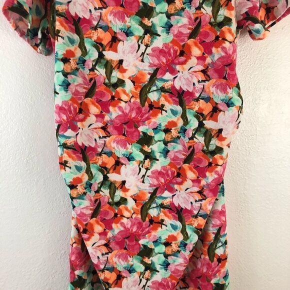 Pinkblush fitted floral  short sleeve dress XL - Picture 2 of 4